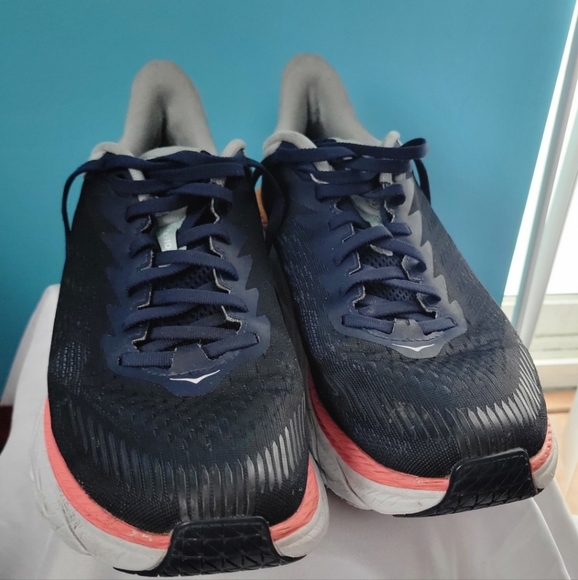 Hoka One One Clifton 7 Running Athletic Shoes Blue Pink Womens Sz11 - Picture 2 of 4